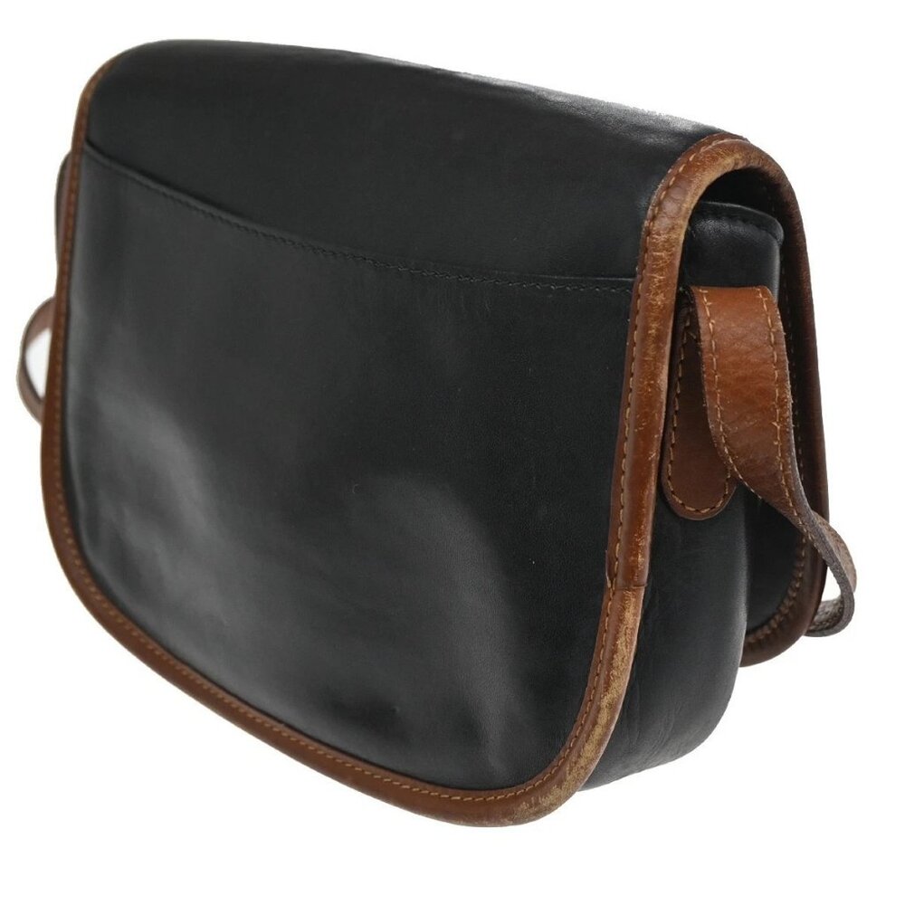 CELINE Ring Logo Shoulder Bag Leather Black Italy GHW 67CA399 - Picture 4 of 15